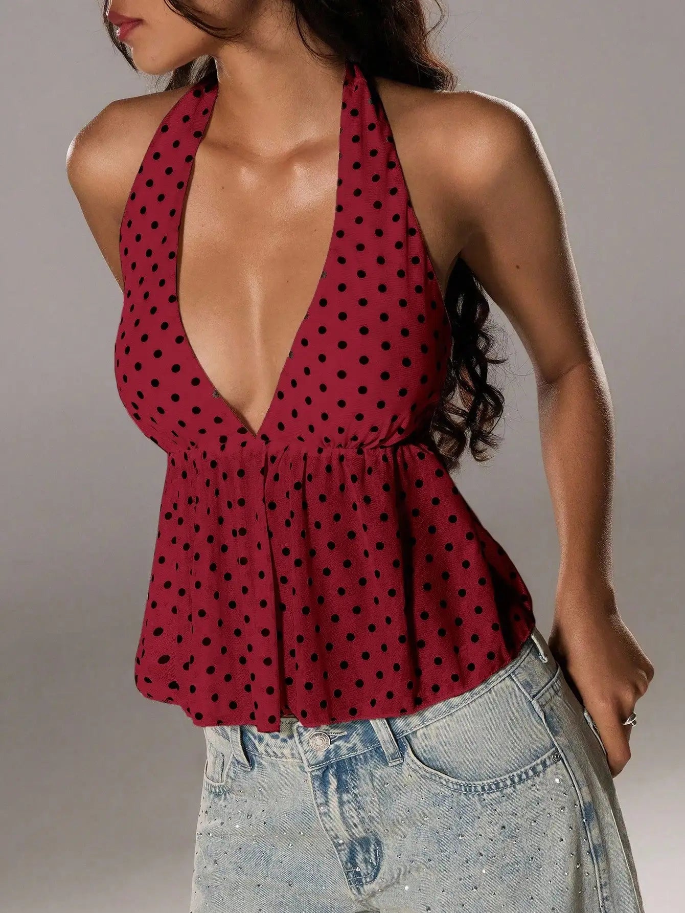 Pam Polka Dot Halter Neck