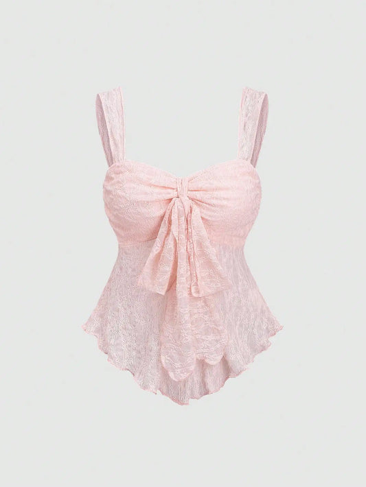Macy Pink Lace Bow
