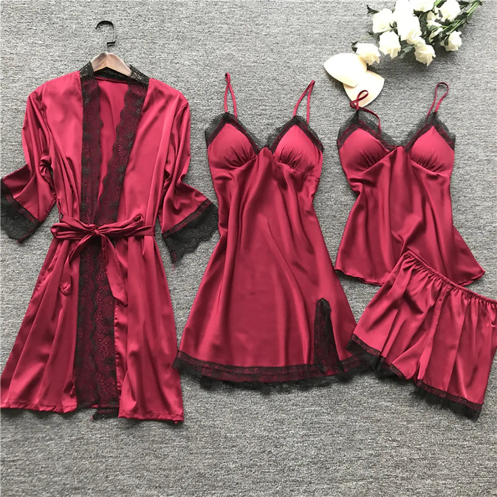 After Dark Silk Lace Pajama Bundle