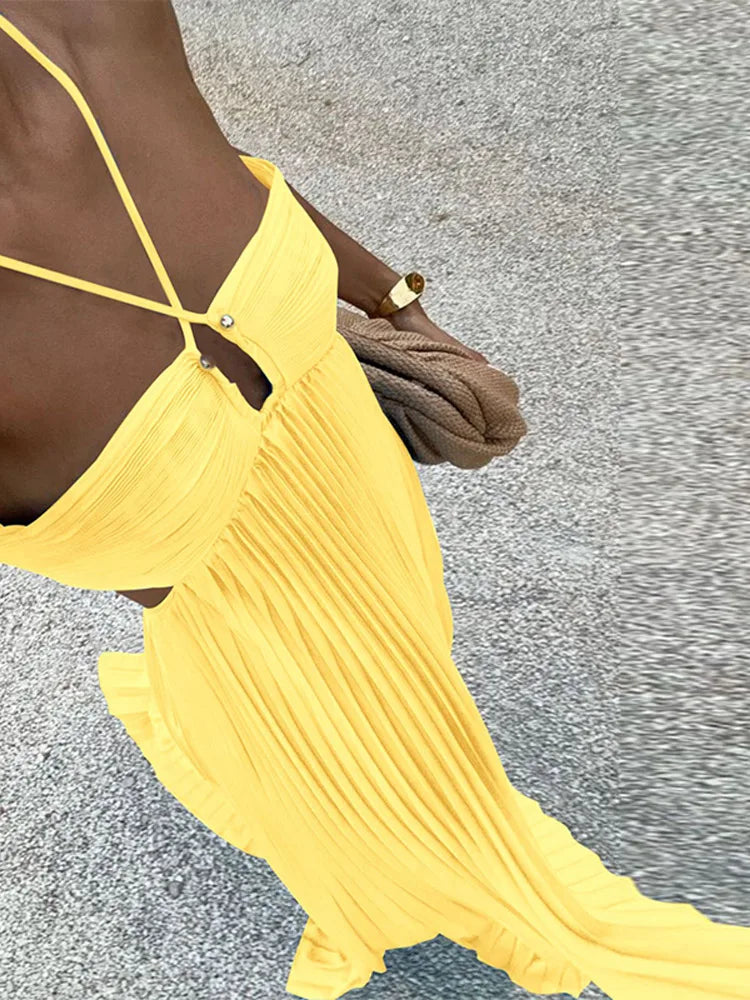 Just Judy Pleated Dress