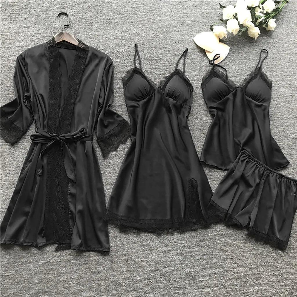After Dark Silk Lace Pajama Bundle