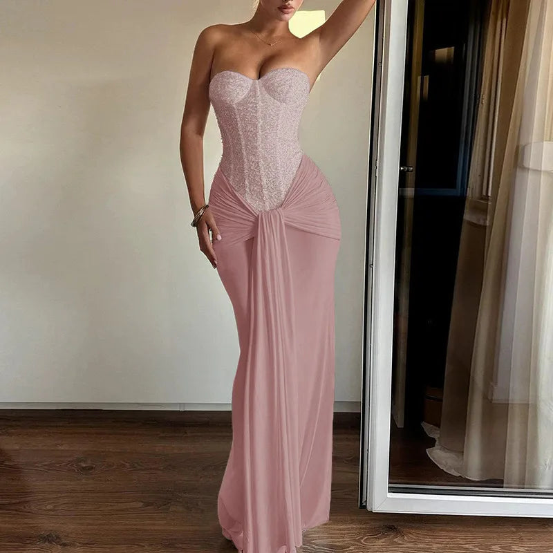 Slim Bodycon Corset Maxi Long Dress