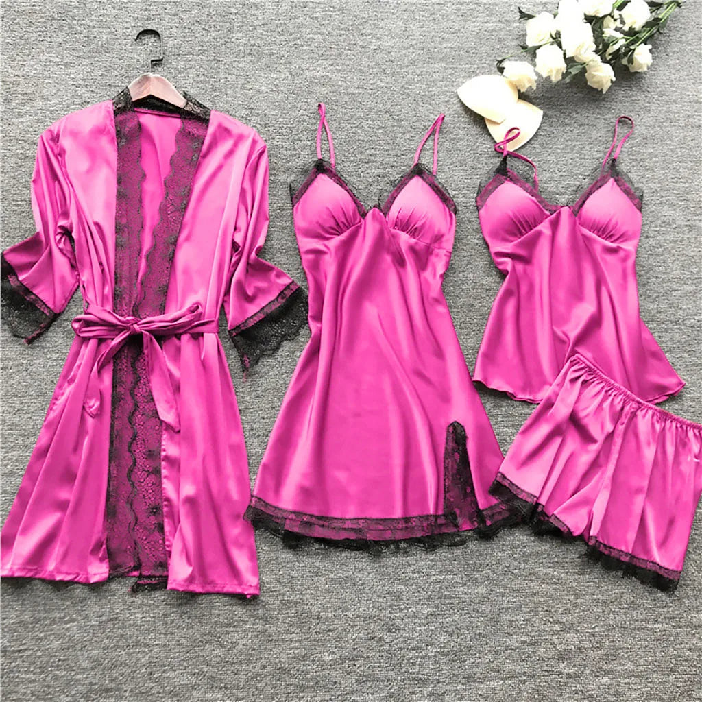 After Dark Silk Lace Pajama Bundle