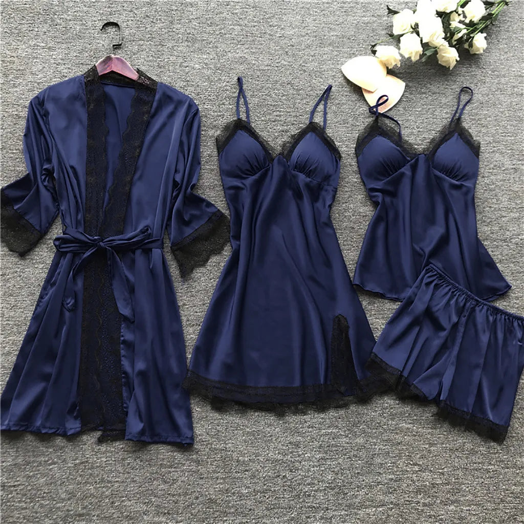 After Dark Silk Lace Pajama Bundle