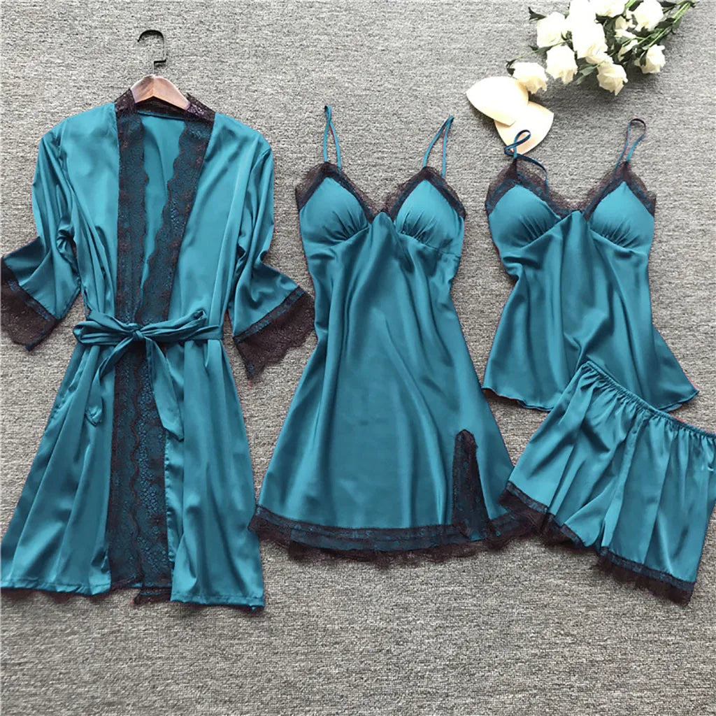 After Dark Silk Lace Pajama Bundle